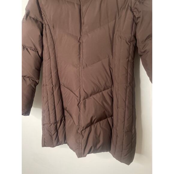 Michael Kors Brown Quilted Down Puffer Coat Womens Small Zip Front Winter Jacket - Picture 9 of 10